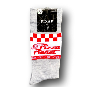 3/$20 Toy Story Pizza Planet Disney Pixar Funny Novelty Crew Socks - Brand New
